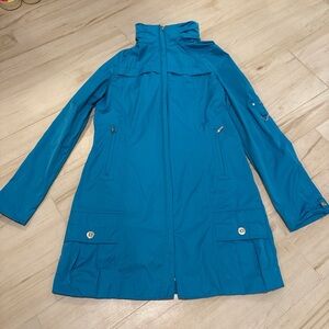 Blue Women’s RAINFOREST Small Packable Travel Rain Jacket